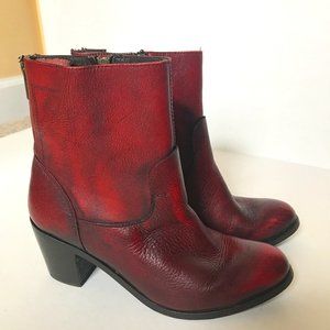 Dolce Vita Red Leather Booties Size 7.5